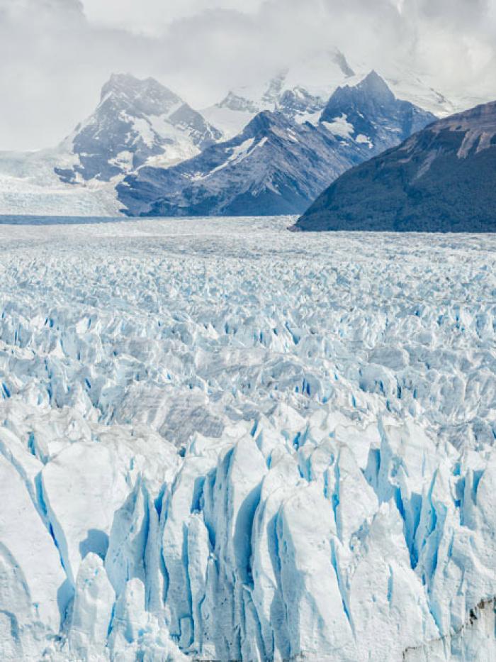 Perito Moreno Glacier and Argentinian Patagonian Mountains
