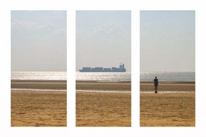 Looking out to sea, Another Place, Crosby Beach (Triptych) 