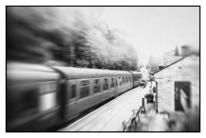 Steam Train arrives at Haworth Railway Station