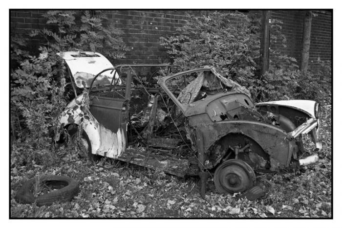 Old abandoned Morris car