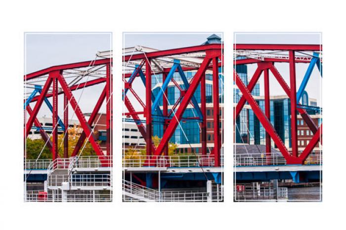 The Detroit Bridge and Victoria Building, Salford Quays (Triptych)