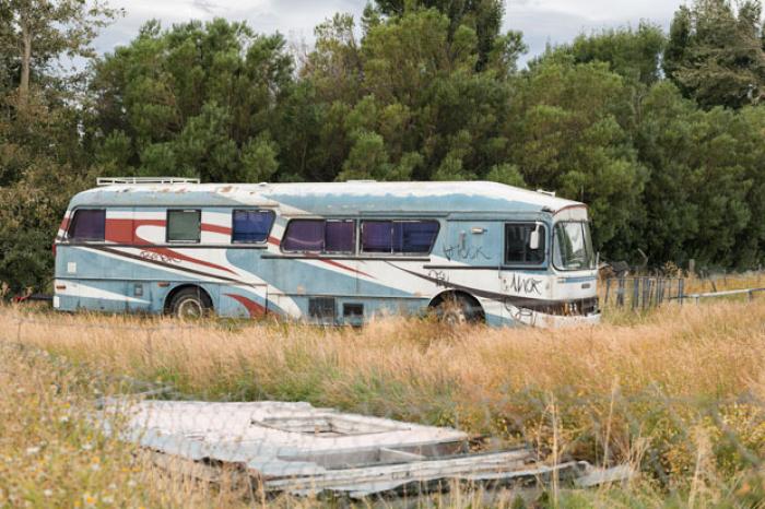 Old abandoned coach, El Calafate, Argentina