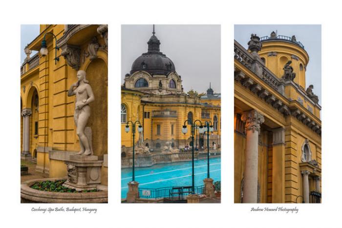 Szechenyi Spa Baths, Budapest, Hungary (Triptych)