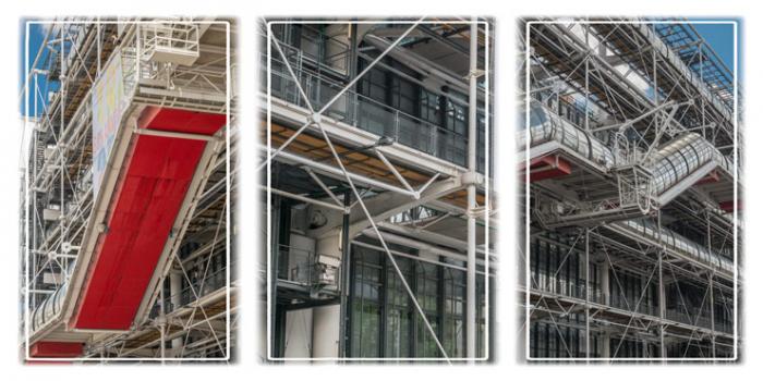 Pompidou Centre, abstract (Triptych)