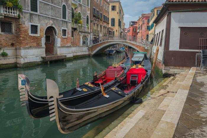 Tethered Gondolas, Castello District, Venice