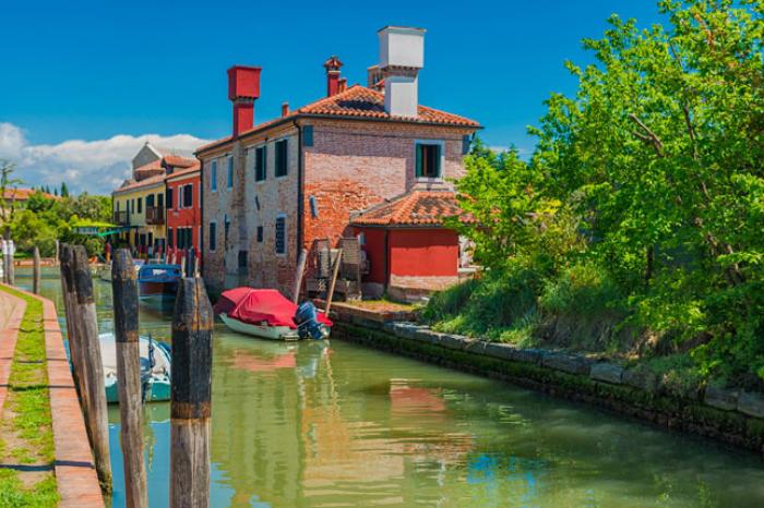 Main canal leading into the Island of Torcello, Venetian Lagoon