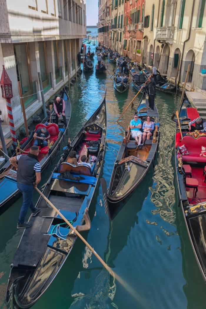 Gondolas rush hour, Venice