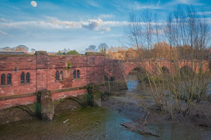 Dee Pumping Station and Old Dee Bridge, Chester, Cheshire